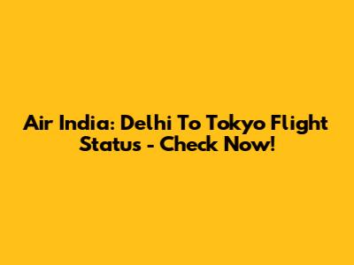 Air India: Delhi To Tokyo Flight Status - Check Now!