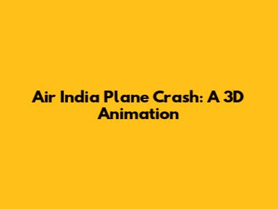 Air India Plane Crash: A 3D Animation