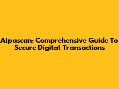 Alpascan: Comprehensive Guide To Secure Digital Transactions