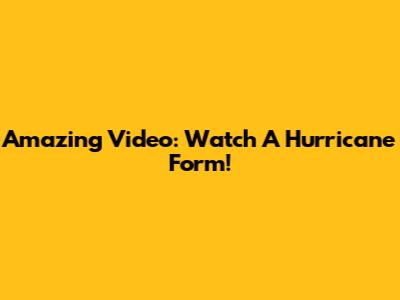 Amazing Video: Watch A Hurricane Form!