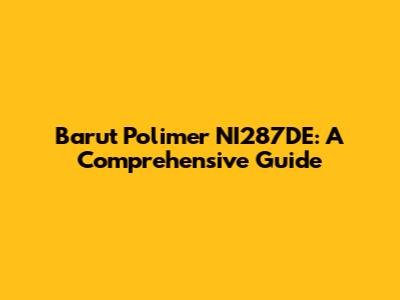 Barut Polimer NI287DE: A Comprehensive Guide