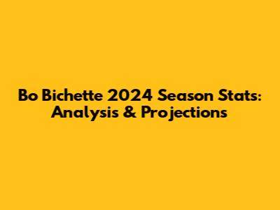 Bo Bichette 2024 Season Stats: Analysis & Projections