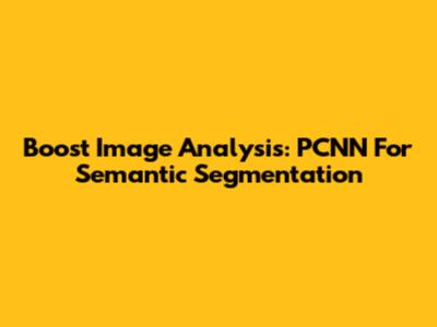Boost Image Analysis: PCNN For Semantic Segmentation