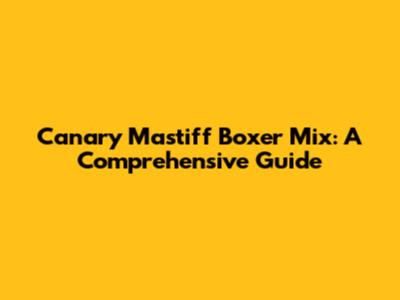 Canary Mastiff Boxer Mix: A Comprehensive Guide