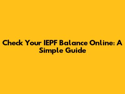 Check Your IEPF Balance Online: A Simple Guide