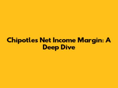 Chipotle's Net Income Margin: A Deep Dive