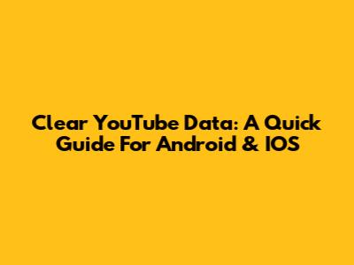 Clear YouTube Data: A Quick Guide For Android & IOS
