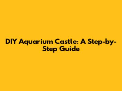 DIY Aquarium Castle: A Step-by-Step Guide