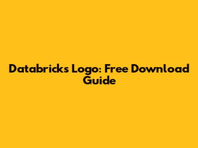 Databricks Logo: Free Download Guide