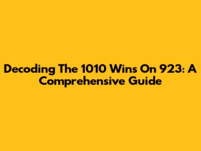 Decoding The 1010 Wins On 923: A Comprehensive Guide
