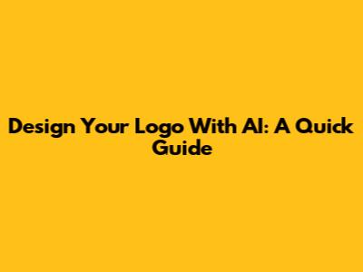 Design Your Logo With AI: A Quick Guide
