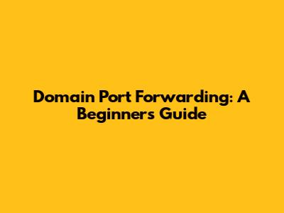 Domain Port Forwarding: A Beginner's Guide