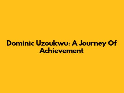 Dominic Uzoukwu: A Journey Of Achievement