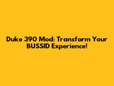 Duke 390 Mod: Transform Your BUSSID Experience!