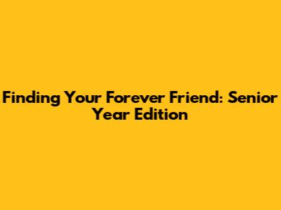 Finding Your Forever Friend: Senior Year Edition