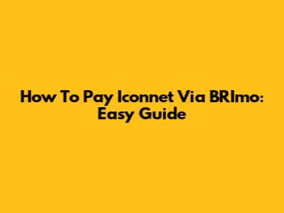 How To Pay Iconnet Via BRImo: Easy Guide