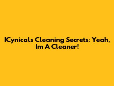 ICynical's Cleaning Secrets: Yeah, I'm A Cleaner!