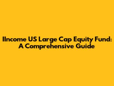 IIncome US Large Cap Equity Fund: A Comprehensive Guide