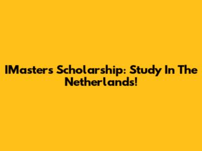 IMasters Scholarship: Study In The Netherlands!