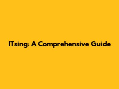 ITsing: A Comprehensive Guide