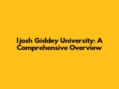Ijosh Giddey University: A Comprehensive Overview