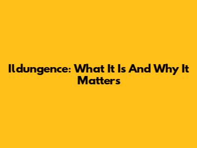 Ildungence: What It Is And Why It Matters