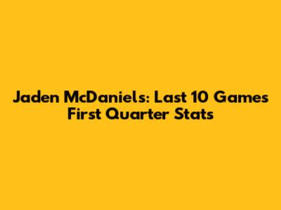 Jaden McDaniels: Last 10 Games First Quarter Stats