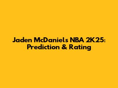 Jaden McDaniels NBA 2K25: Prediction & Rating