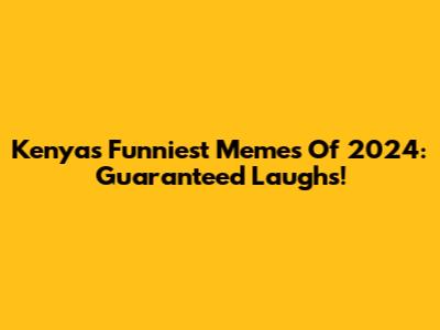 Kenya's Funniest Memes Of 2024: Guaranteed Laughs!