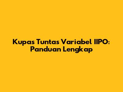 Kupas Tuntas Variabel IIPO: Panduan Lengkap