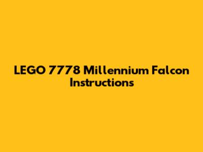 LEGO 7778 Millennium Falcon Instructions