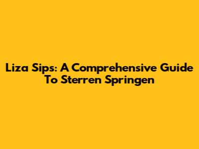 Liza Sips: A Comprehensive Guide To Sterren Springen