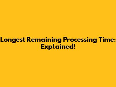 Longest Remaining Processing Time: Explained!