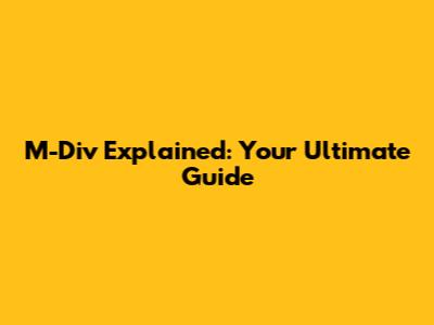 M-Div Explained: Your Ultimate Guide