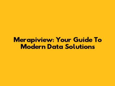 Merapiview: Your Guide To Modern Data Solutions