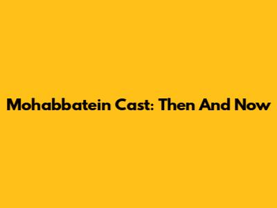 Mohabbatein Cast: Then And Now