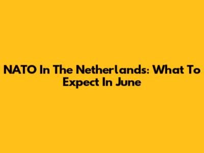 NATO In The Netherlands: What To Expect In June