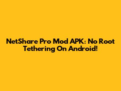 NetShare Pro Mod APK: No Root Tethering On Android!