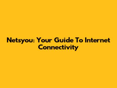 Netsyou: Your Guide To Internet Connectivity