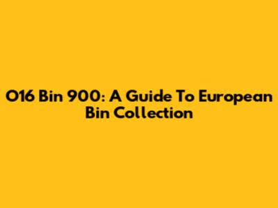 O16 Bin 900: A Guide To European Bin Collection