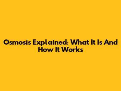 Osmosis Explained: What It Is And How It Works