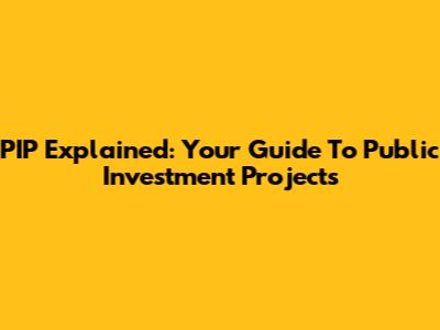 PIP Explained: Your Guide To Public Investment Projects