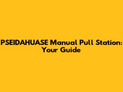 PSEIDAHUASE Manual Pull Station: Your Guide