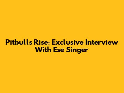 Pitbull's Rise: Exclusive Interview With *Ese* Singer