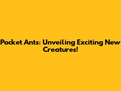 Pocket Ants: Unveiling Exciting New Creatures!