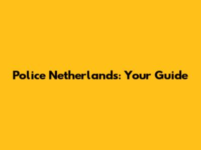 Police Netherlands: Your Guide