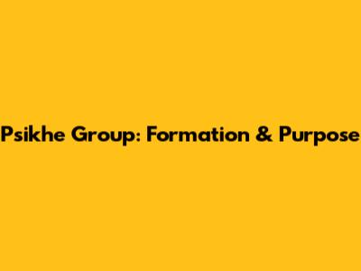 Psikhe Group: Formation & Purpose