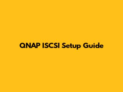 QNAP ISCSI Setup Guide