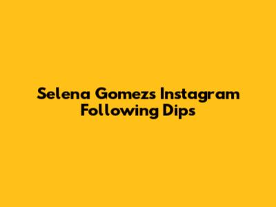 Selena Gomez's Instagram Following Dips