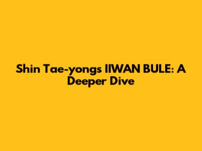 Shin Tae-yong's IIWAN BULE: A Deeper Dive